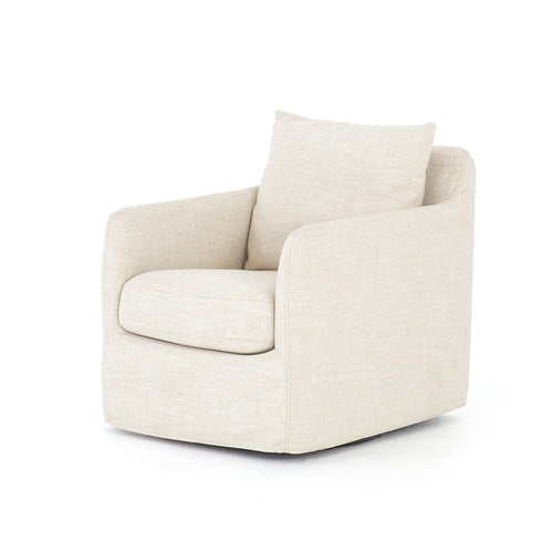 Banks Slipcover Swivel Chair - Cambric Ivory