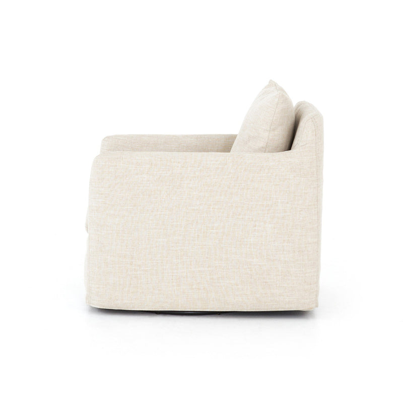 Banks Slipcover Swivel Chair - Cambric Ivory