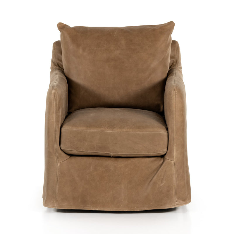 Banks Slipcover Swivel Chair - Palermo Drift