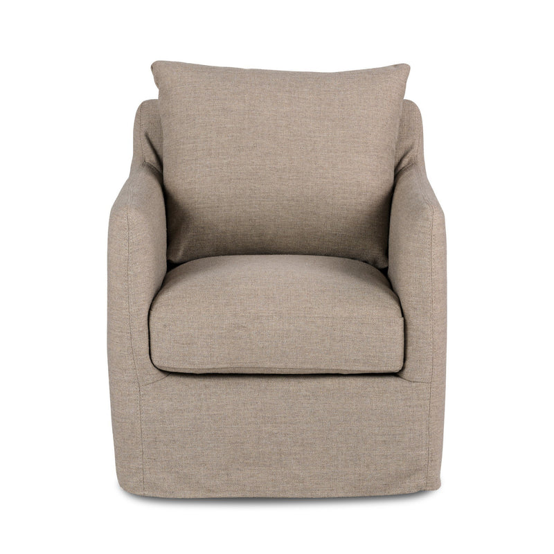 Banks Slipcover Swivel Chair - Alcala Taupe