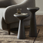 Ravine Concrete Accent Tables, Set Of 2 - Dark Grey