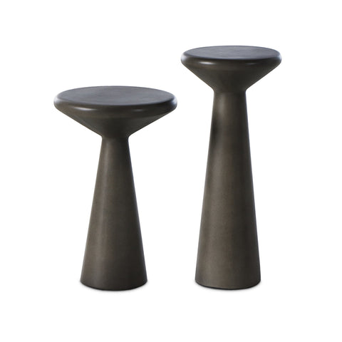 Ravine Concrete Accent Tables, Set Of 2 - Dark Grey