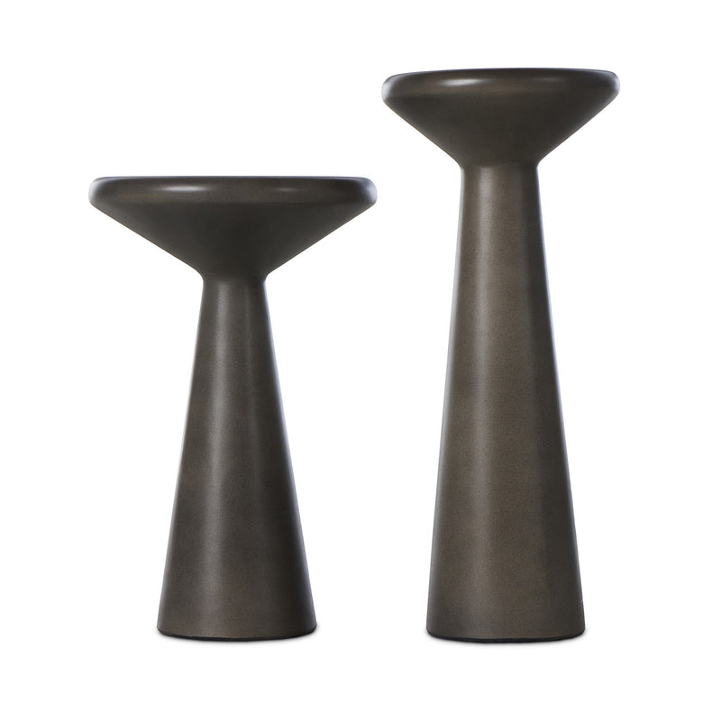 Ravine Concrete Accent Tables, Set Of 2 - Dark Grey