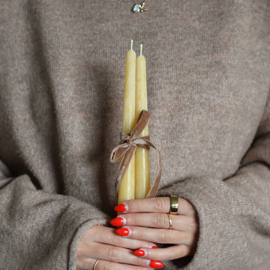 10" Beeswax Taper Candles