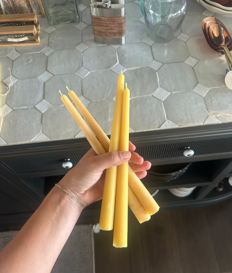 10" Beeswax Taper Candles