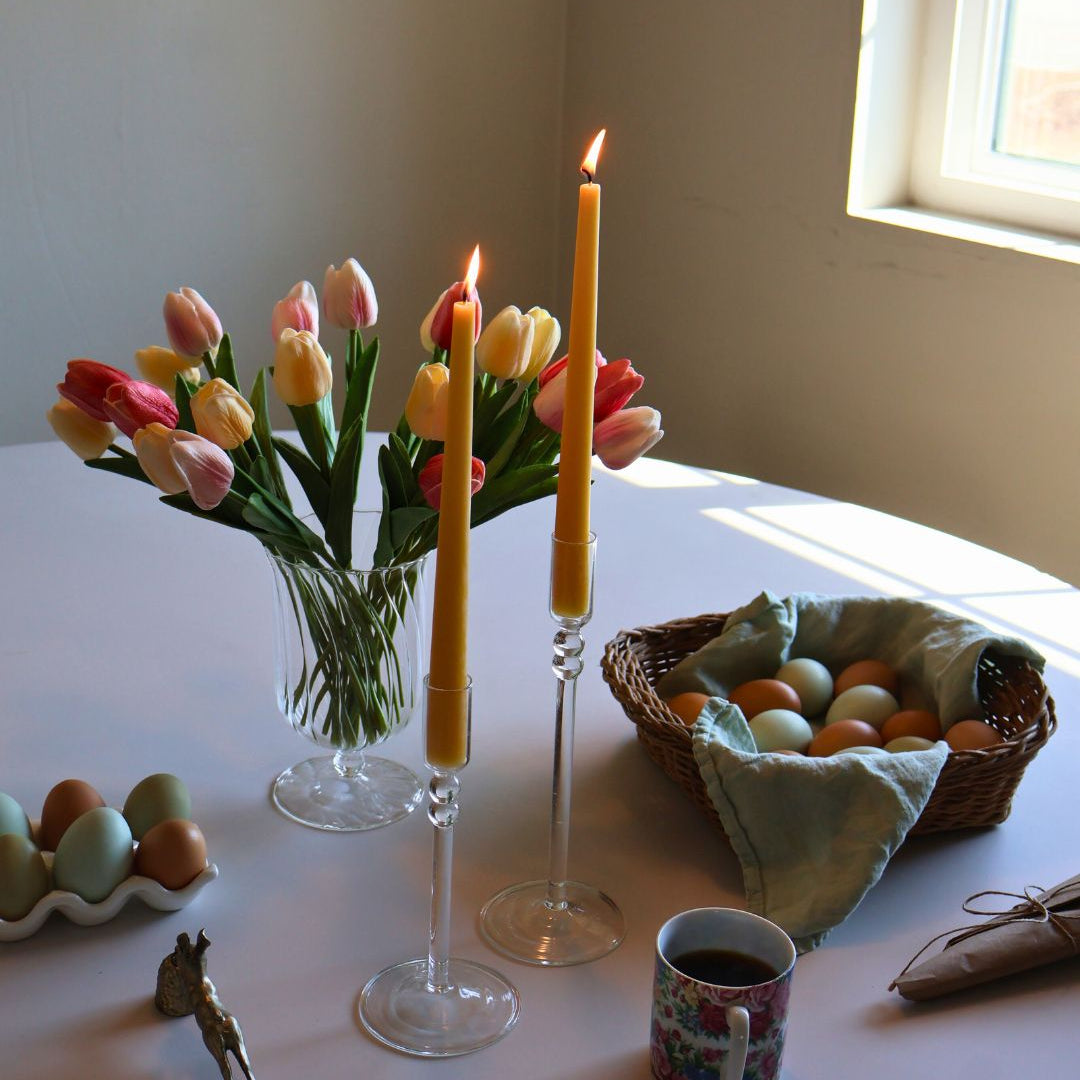 10" Beeswax Taper Candles