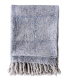 Handloom Cotton Throw w/ Blue Block Print