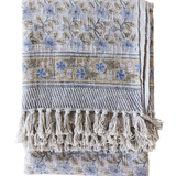 Handloom Cotton Throw w/ Multicolor Block Print