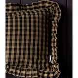 Ruffle Lumbar Pillow - Olive Green Gingham