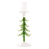 Fir Tree Glass Taper Candleholder