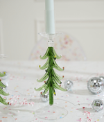 Fir Tree Glass Taper Candleholder