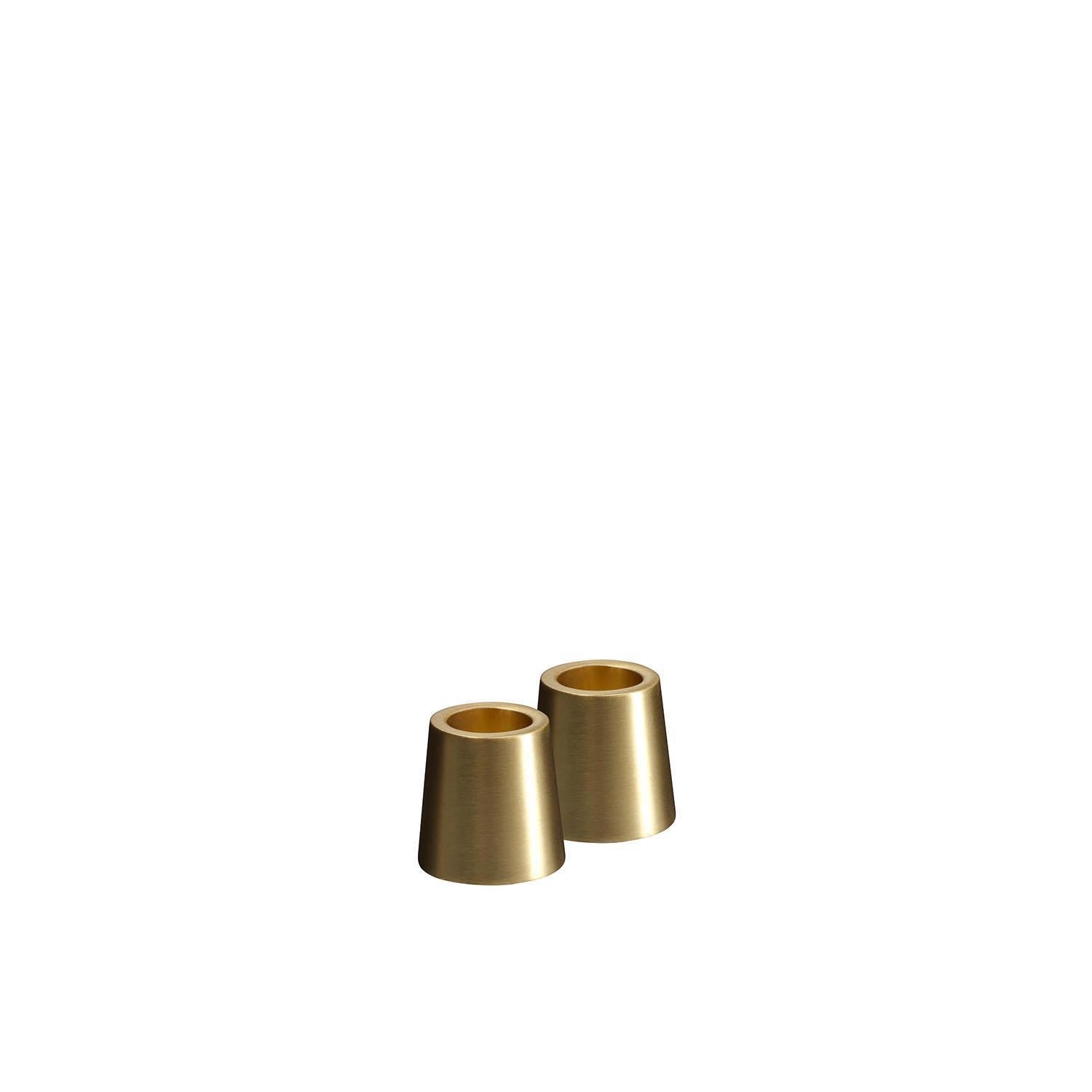 Light Candleholder Mini Taper, Matte brass, 2-pack, 0,9 x 0,9"