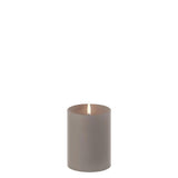 LED Pillar Candle w. shoulder, Sandstone, Smooth, 3 x 4"