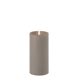LED Pillar Candle w. shoulder, Sandstone, Smooth, 3 x 6"