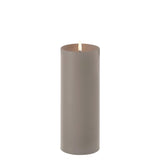 LED Pillar Candle w. shoulder, Sandstone, Smooth, 3 x 8"