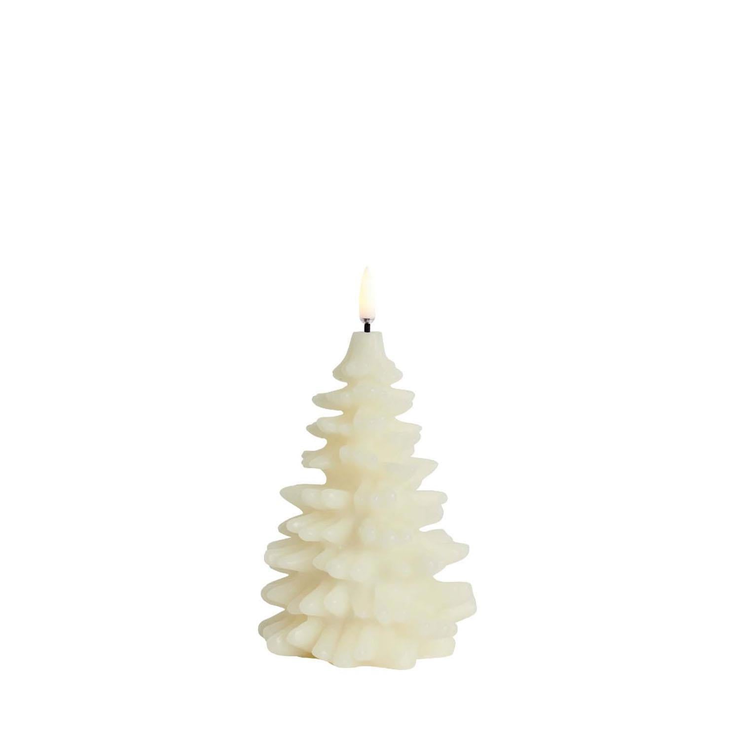 LED Candle Christmas Tree, Ivory, Smooth, 3,9 x 5,9"
