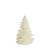 LED Candle Christmas Tree, Ivory, Smooth, 4,3 x 7,1"