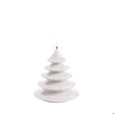 LED Christmas Tree Figure Candle, Nordic White, Smooth, 5.1 x 5.9"