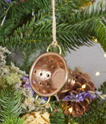 Hammered Copper & Gold Colander Ornament