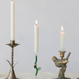 Hand-Blown Glass Taper Holder with Bee & Flower Stem