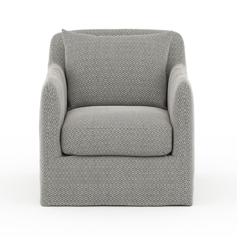 Dade Outdoor Slipcover Swivel Chair - Faye Ash