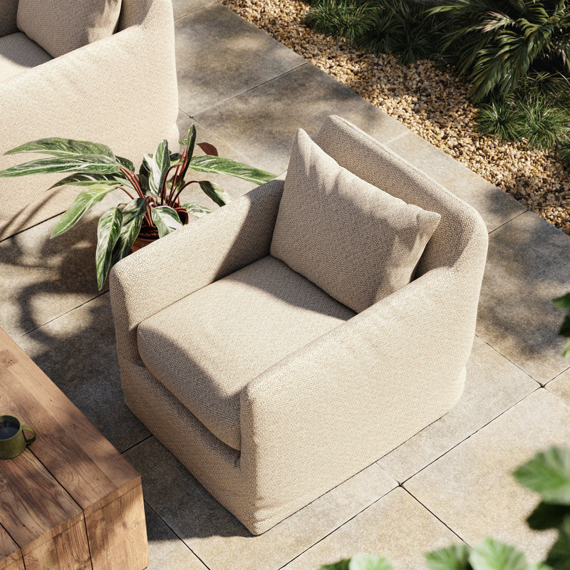 Dade Outdoor Slipcover Swivel Chair - Faye Sand