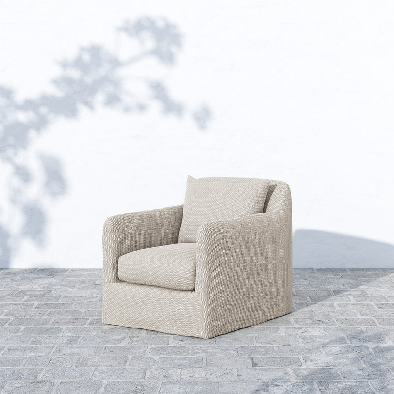 Dade Outdoor Slipcover Swivel Chair - Faye Sand