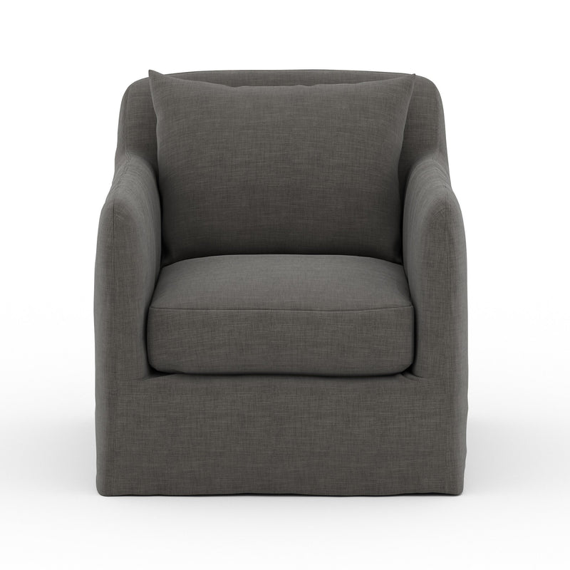 Dade Outdoor Slipcover Swivel Chair - Venao Charcoal