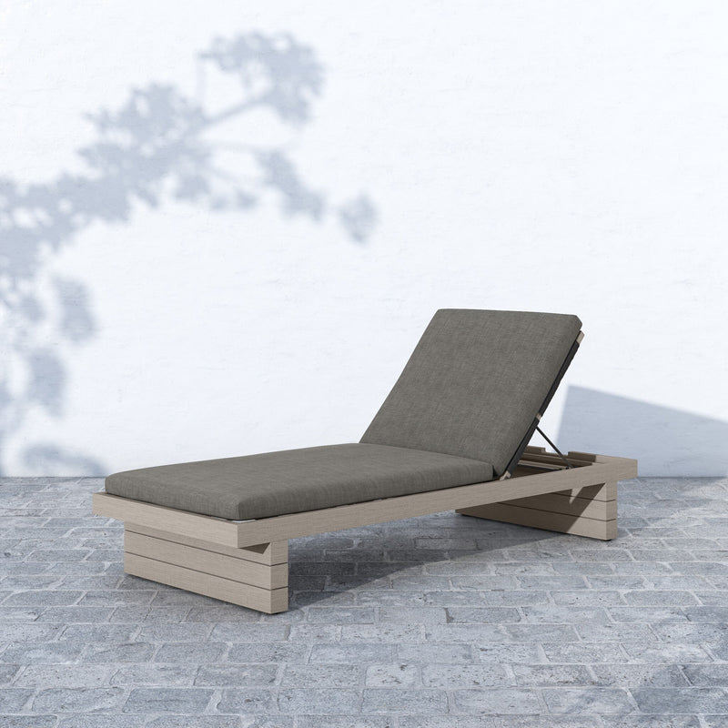 Leroy Outdoor Chaise - Weathered Grey - Venao Charcoal