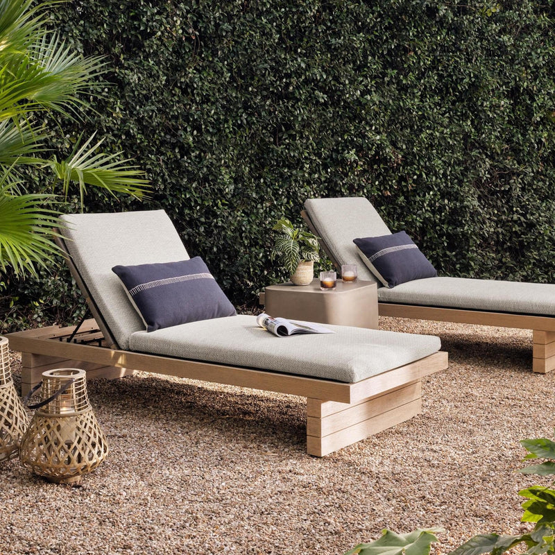 Leroy Outdoor Chaise - Washed Brown - Faye Ash