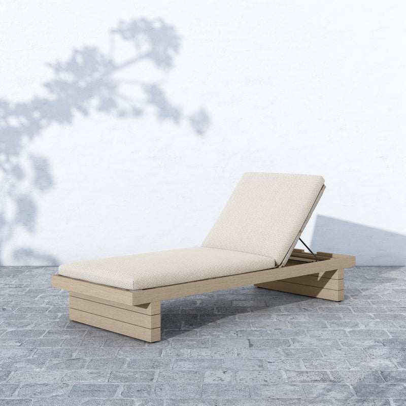 Leroy Outdoor Chaise - Washed Brown - Faye Sand