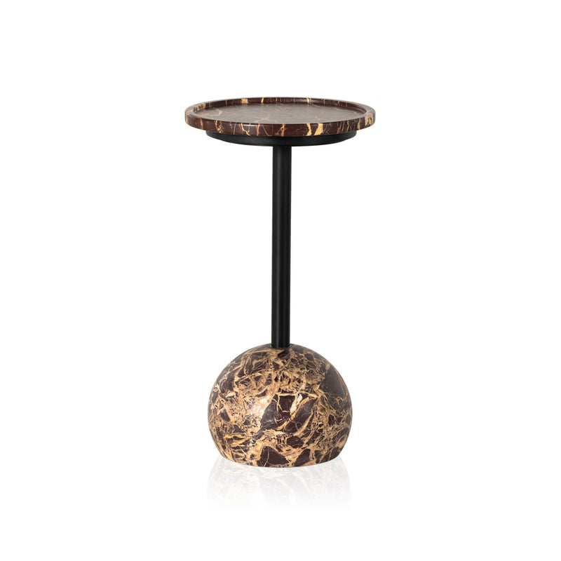 Viola Accent Table - Merlot Marble