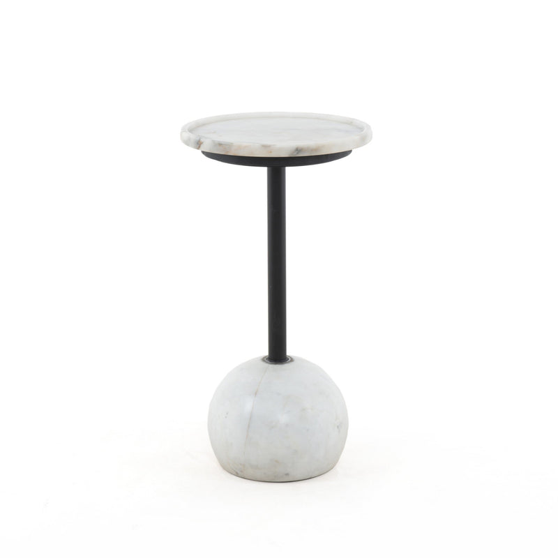 Viola Accent Table - Polished White Marble