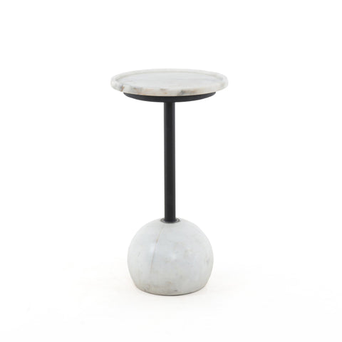 Viola Accent Table - Polished White Marble