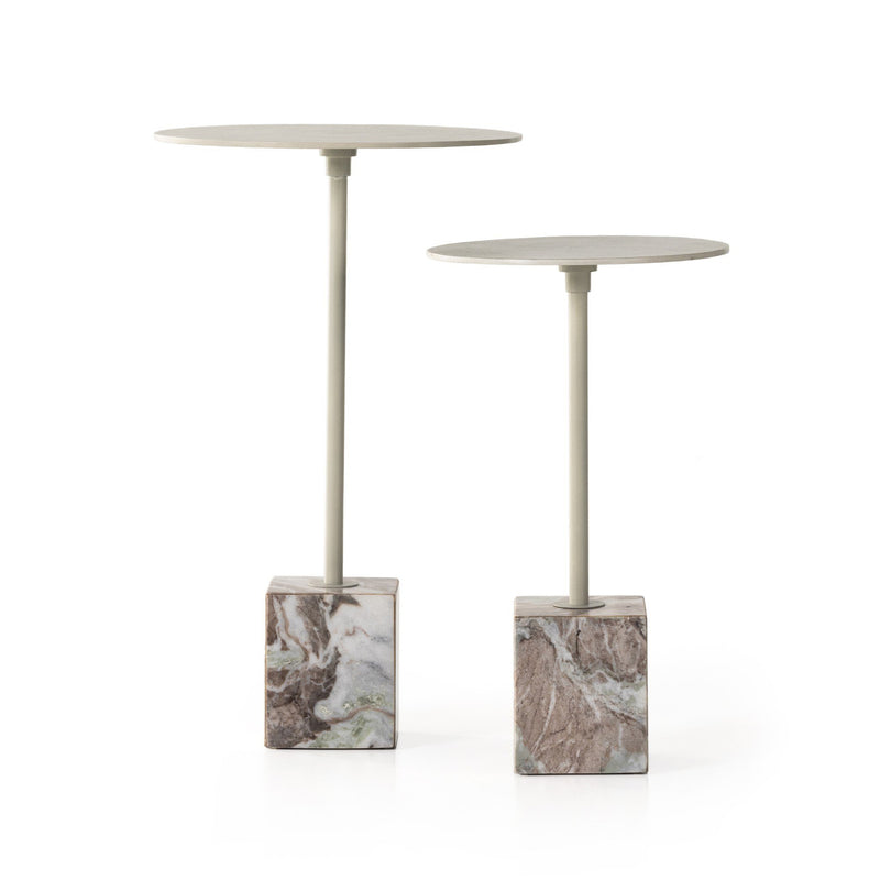 Delia End Table, Set Of 2 - Textured Matte White