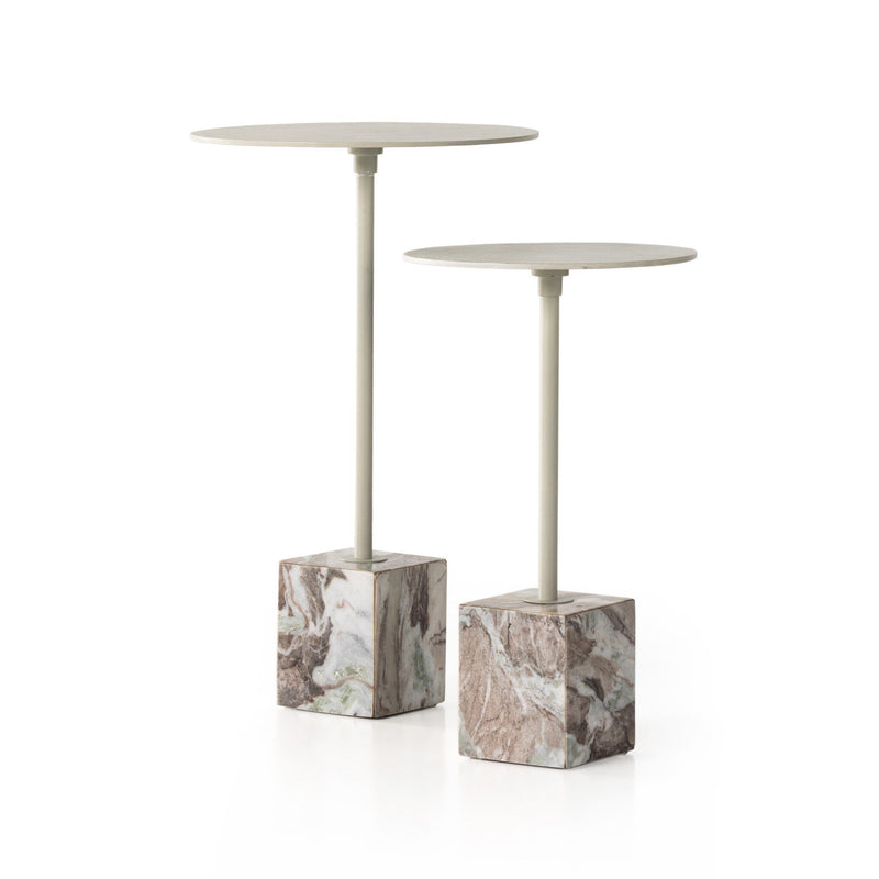 Delia End Table, Set Of 2 - Textured Matte White