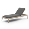 Sherwood Outdoor Chaise, Washed Brown - Venao Charcoal