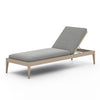 Sherwood Outdoor Chaise, Washed Brown - Faye Ash