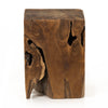 Teak Square Stool - Aged Natural Teak