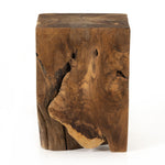 Teak Square Stool - Aged Natural Teak