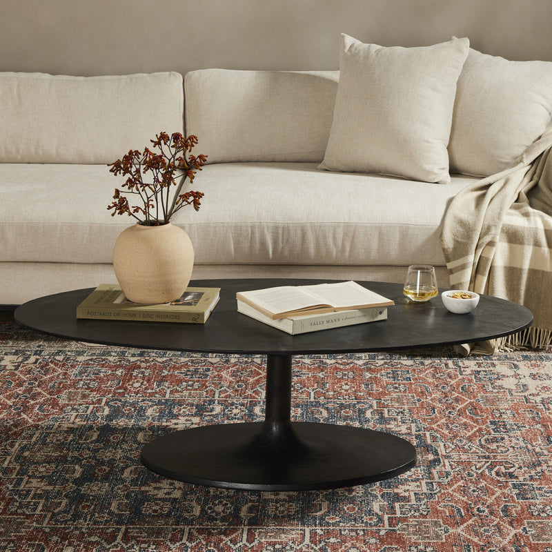 Simone Oval Coffee Table - Raw Black