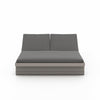 Leroy Outdoor Double Chaise, Weathered Grey - Venao Charcoal