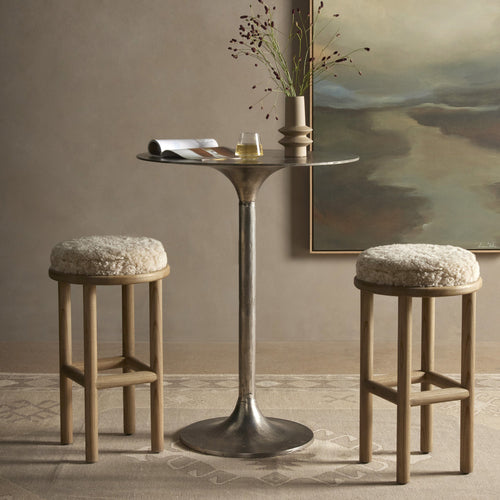 Saldino Stool - Beige Shearling