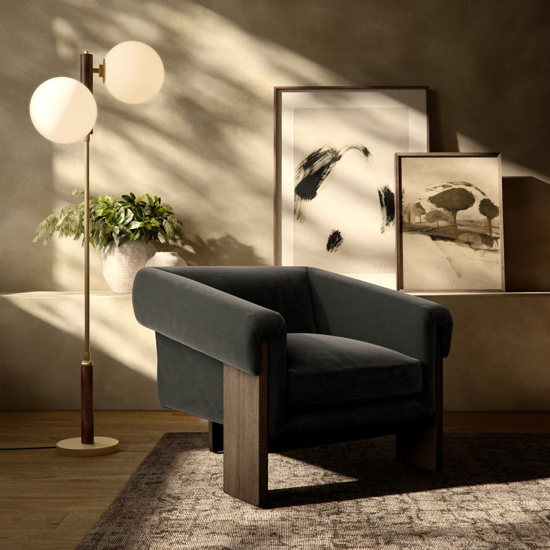 Cairo Chair - Modern Velvet Smoke