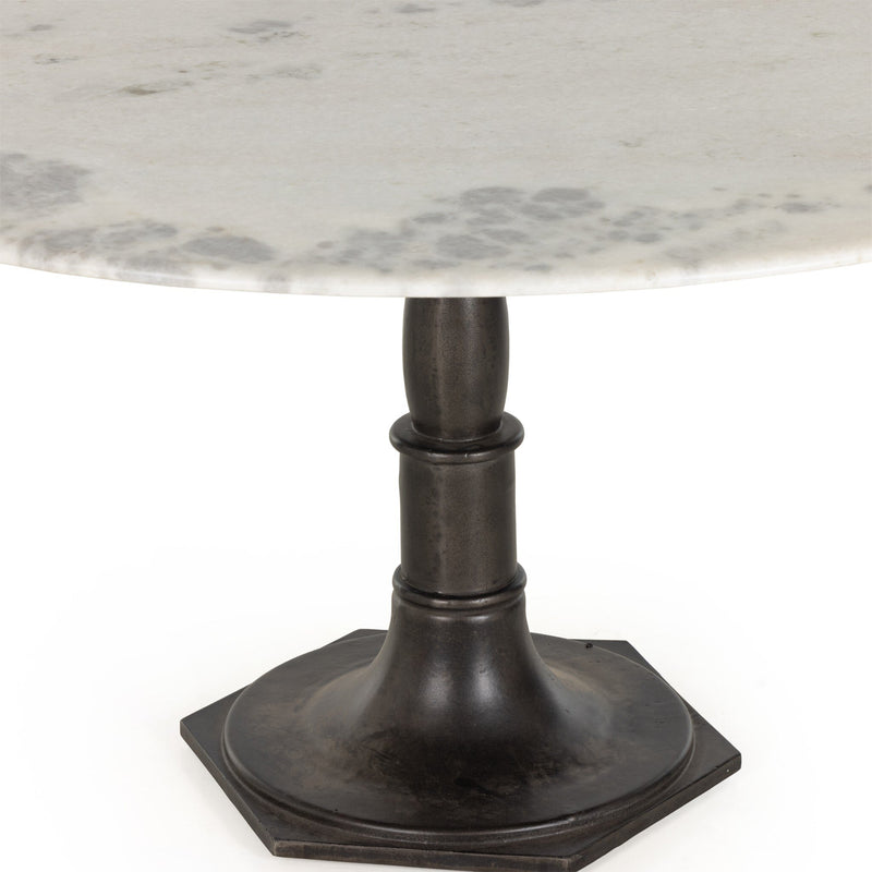 Lucy Round Dining Table - White Marble