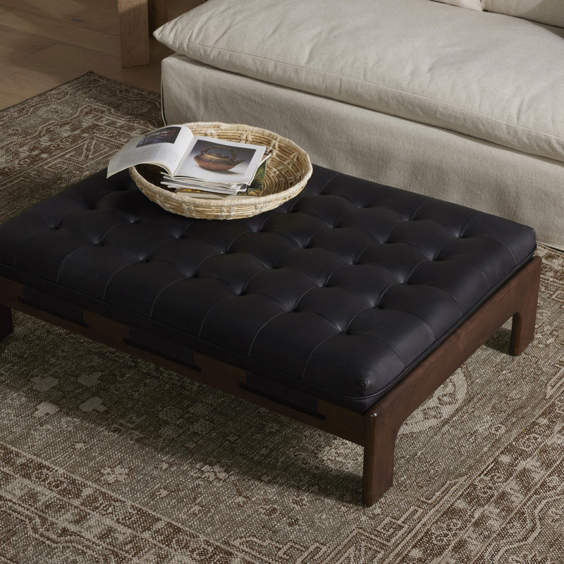 Halston Cocktail Ottoman - Heirloom Black