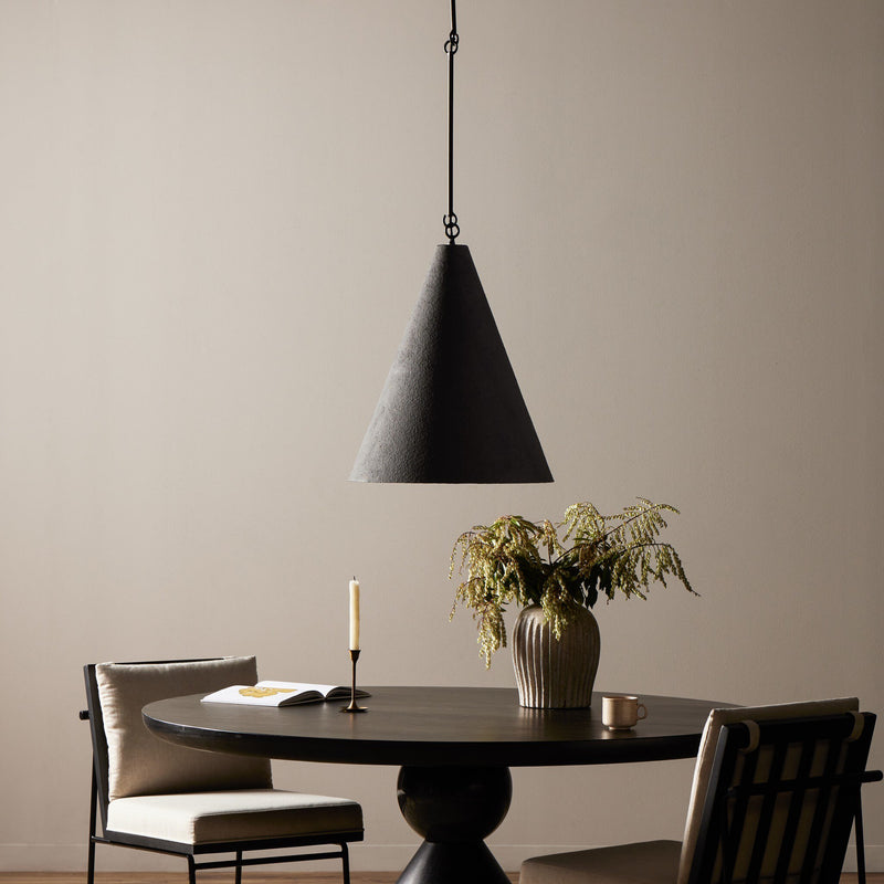 Grazia Pendant - Matte Black Plaster