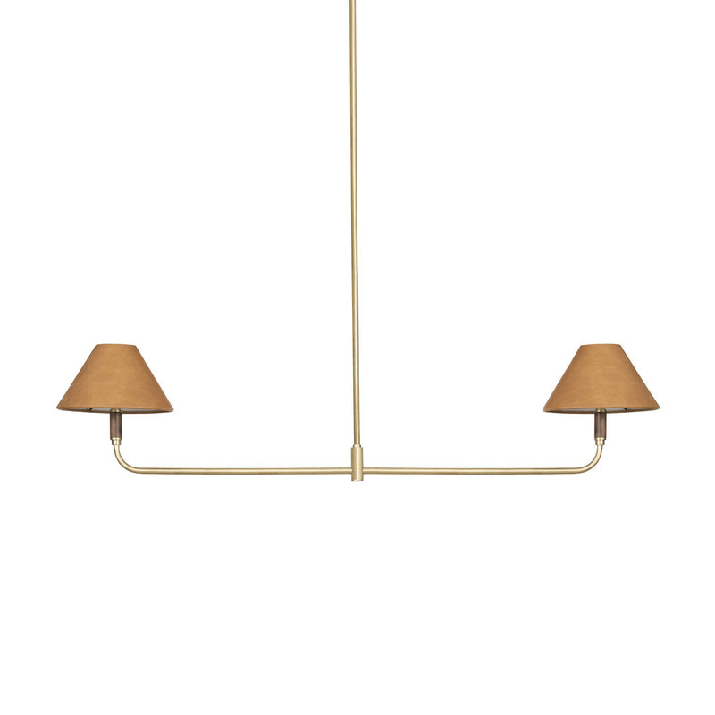 Cullen Linear Double Pendant - Camel Leather