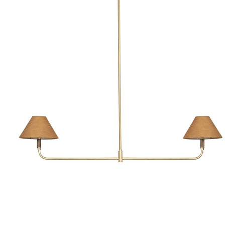 Cullen Linear Double Pendant - Camel Leather