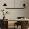 Cullen Linear Double Pendant - Black Leather